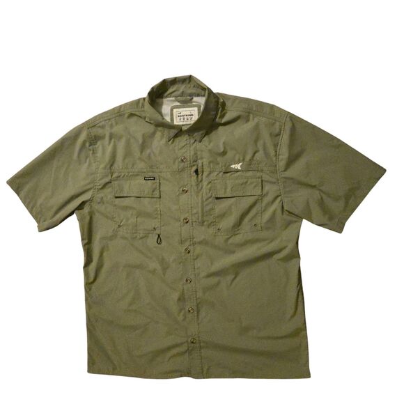 Kastking L Green Button Down Performance Shirt Mesh Fishing Outdoors - Picture 1 of 8